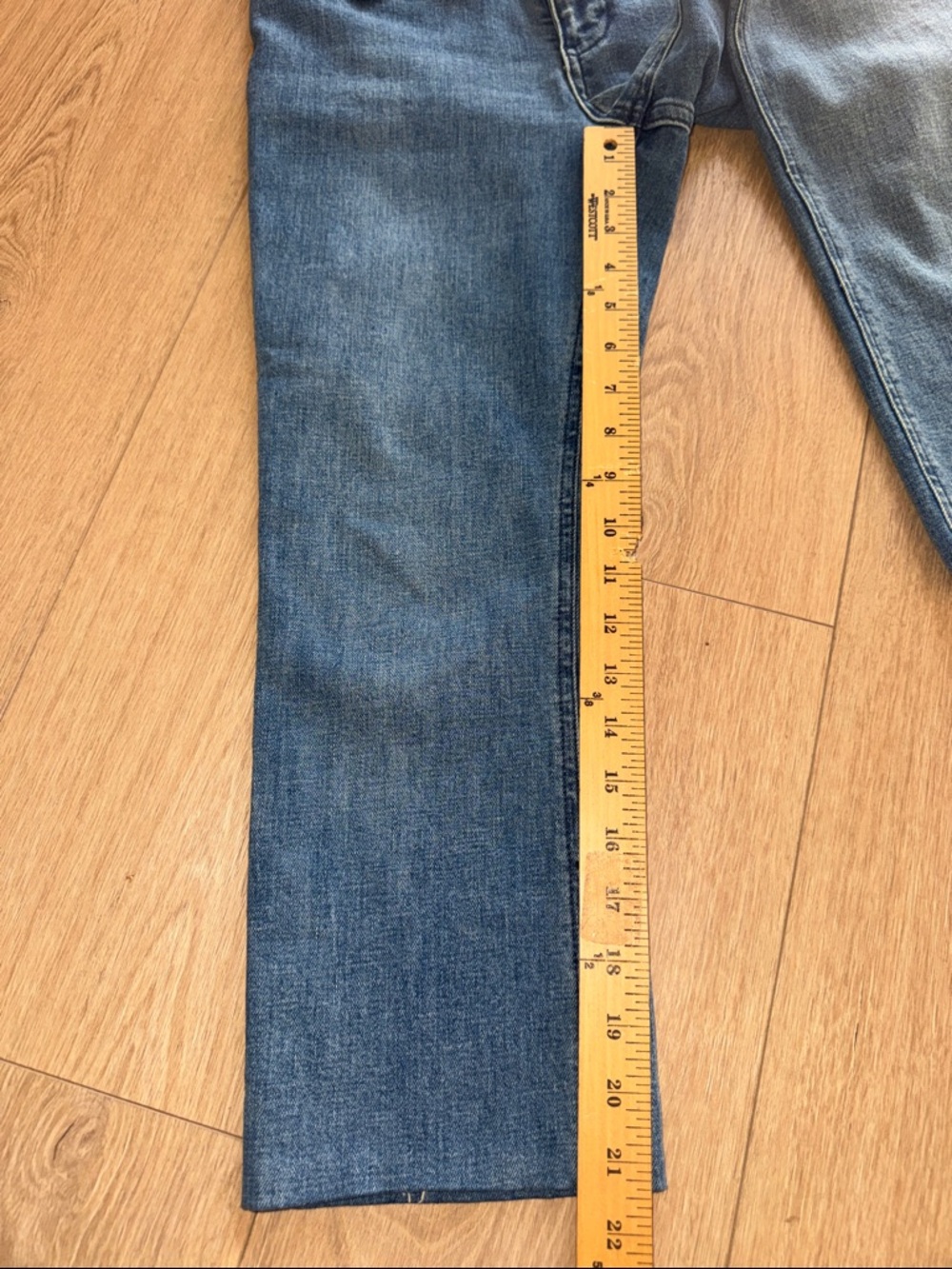 Anthropologie Maeve Bombshell Slim Straight Jean Medium Wash Size 27 - Picture 16 of 16